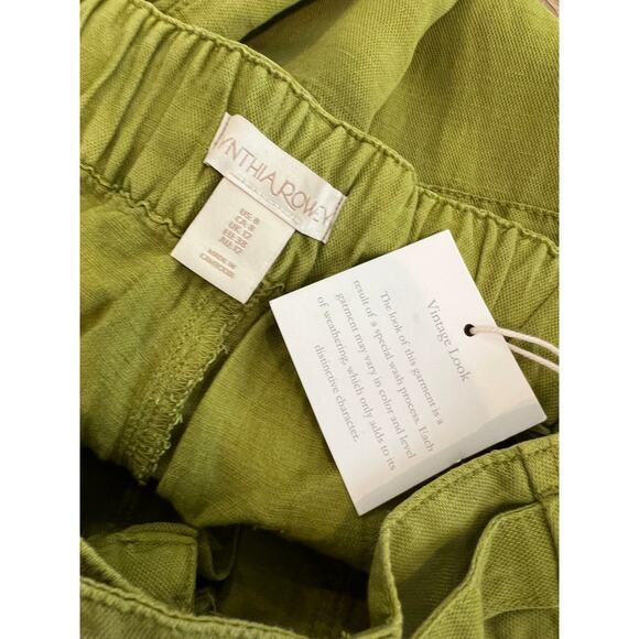 Cynthia Rowley Straight Leg Soft Wash Belted Pants Vintage Green 8 - Picture 5 of 6